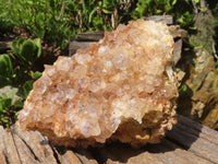 Natural Large Golden Limonite / Lemonite Quartz Clusters x 2 From Zambia - Toprock Gemstones and Minerals 