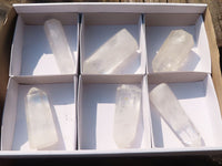 Polished Icy Clear Quartz Points  x 6 From Madagascar - Toprock Gemstones and Minerals 