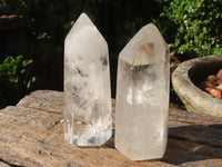 Polished Icy Clear Quartz Points  x 6 From Madagascar - Toprock Gemstones and Minerals 