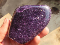 Polished Purple Lepidolite Standing Free Forms  x 2 From Zimbabwe