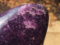 Polished Purple Lepidolite Standing Free Forms  x 2 From Zimbabwe