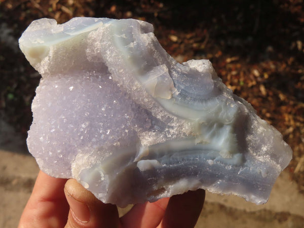 Natural Blue Lace Agate Geode Specimens x 4 From Nsanje, Malawi