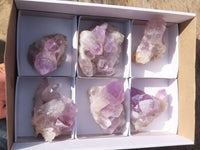 Natural Jacaranda Amethyst Clusters  x 6 From Mumbwa, Zambia - Toprock Gemstones and Minerals 