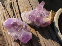 Natural Jacaranda Amethyst Quartz Clusters  x 2 From Zambia - Toprock Gemstones and Minerals 