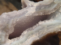 Natural Blue Lace Agate Geode Specimens x 4 From Nsanje, Malawi