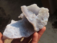 Natural Blue Lace Agate Geode Specimens x 4 From Nsanje, Malawi