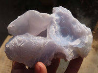 Natural Blue Lace Agate Geode Specimens x 4 From Nsanje, Malawi