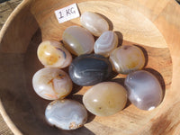 Polished Banded, Dendritic, Orange Agate Gallets / Palm Stones - sold per Kg - From Madagascar - TopRock