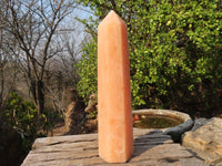 Polished Large Orange Twist Calcite Tower x 1 From Maevantanana, Madagascar