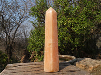 Polished Large Orange Twist Calcite Tower x 1 From Maevantanana, Madagascar