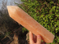 Polished Large Orange Twist Calcite Tower x 1 From Maevantanana, Madagascar