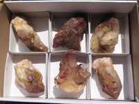 Natural Red Hematoid Phantom Quartz Clusters  x 6 From Karoi, Zimbabwe - TopRock