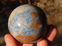 Polished Blue Spotted Spinel Quartz Spheres x 8 From Madagascar