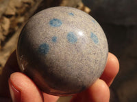 Polished Blue Spotted Spinel Quartz Spheres x 8 From Madagascar