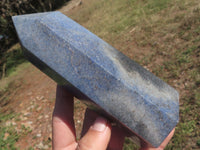 Polished Blue Lazulite Points  x 2 From Madagascar - TopRock