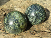 Polished Stromatolite / Kambamba Jasper Spheres  x 2 From Madagascar - Toprock Gemstones and Minerals 