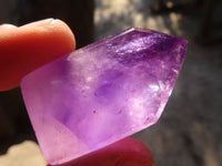 Polished Gemmy Window Amethyst Points x 20 From Ankazobe, Madagascar