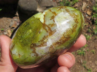 Polished Green Opal Standing Free Forms  x 5 From Antsirabe, Madagascar - TopRock