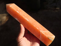 Polished Large Orange Twist Calcite Point  x 1 From Madagascar - Toprock Gemstones and Minerals 