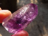 Polished Gemmy Window Amethyst Points x 20 From Ankazobe, Madagascar