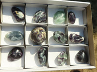 Polished Semi Translucent Watermelon Fluorite Free Forms  x 12 From Uis, Namibia - Toprock Gemstones and Minerals 