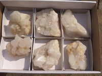 Natural Selected Cleaned White Quartz Clusters  x 6 From Madagascar - TopRock