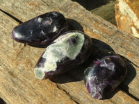 Polished Semi Translucent Watermelon Fluorite Free Forms  x 12 From Uis, Namibia - Toprock Gemstones and Minerals 