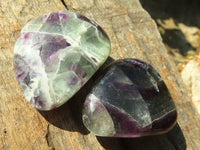 Polished Semi Translucent Watermelon Fluorite Free Forms  x 12 From Uis, Namibia - Toprock Gemstones and Minerals 