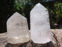 Polished Extra Large Clear Quartz Points With Reflective Veils  x 2 From Madagascar - TopRock