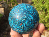 Polished Conglomerate Chrysocolla Spheres  x 2 From Congo