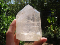 Polished Extra Large Clear Quartz Points With Reflective Veils  x 2 From Madagascar - TopRock