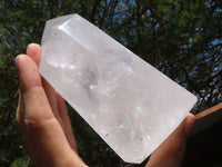 Polished Extra Large Clear Quartz Points With Reflective Veils  x 2 From Madagascar - TopRock