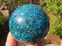 Polished Conglomerate Chrysocolla Spheres  x 2 From Congo