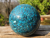 Polished Conglomerate Chrysocolla Spheres  x 2 From Congo