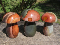 Polished Polychrome / Picasso Jasper Mushrooms  x 6 From Madagascar - TopRock