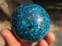 Polished Conglomerate Chrysocolla Spheres  x 2 From Congo