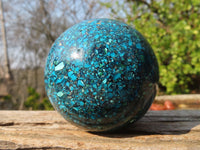 Polished Conglomerate Chrysocolla Spheres  x 2 From Congo