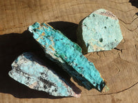 Natural Drusy Coated Chrysocolla & Malachite Dolomite Specimens x 3 From Likasi, Congo