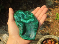 Polished Malachite Free Forms x 3 From Kolwezi, Congo