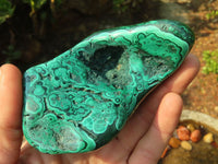 Polished Malachite Free Forms x 3 From Kolwezi, Congo