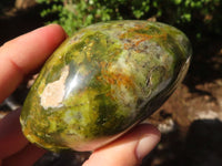 Polished Green Opal Standing Free Forms  x 3 From Antsirabe, Madagascar - Toprock Gemstones and Minerals 