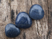 Polished Mini Jewellery Sized Lazulite Hearts  - Sold per 12 pc - From Tulear, Madagascar - TopRock