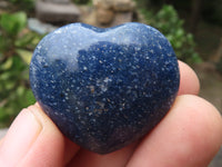 Polished Mini Jewellery Sized Lazulite Hearts  - Sold per 12 pc - From Tulear, Madagascar - TopRock