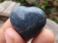 Polished Mini Jewellery Sized Lazulite Hearts  - Sold per 12 pc - From Tulear, Madagascar - TopRock