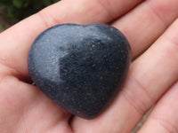 Polished Mini Jewellery Sized Lazulite Hearts  - Sold per 12 pc - From Tulear, Madagascar - TopRock