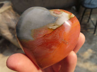 Polished Polychrome Jasper Hearts  x 12 From Madagascar