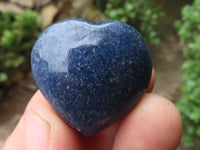 Polished Mini Jewellery Sized Lazulite Hearts  - Sold per 12 pc - From Tulear, Madagascar - TopRock