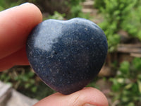 Polished Mini Jewellery Sized Lazulite Hearts  - Sold per 12 pc - From Tulear, Madagascar - TopRock