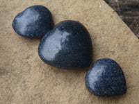 Polished Mini Jewellery Sized Lazulite Hearts  - Sold per 12 pc - From Tulear, Madagascar - TopRock