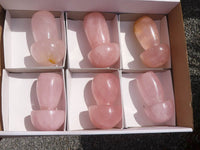 Polished Gemmy Pink Rose Quartz Mushrooms  x 6 From Madagascar - TopRock